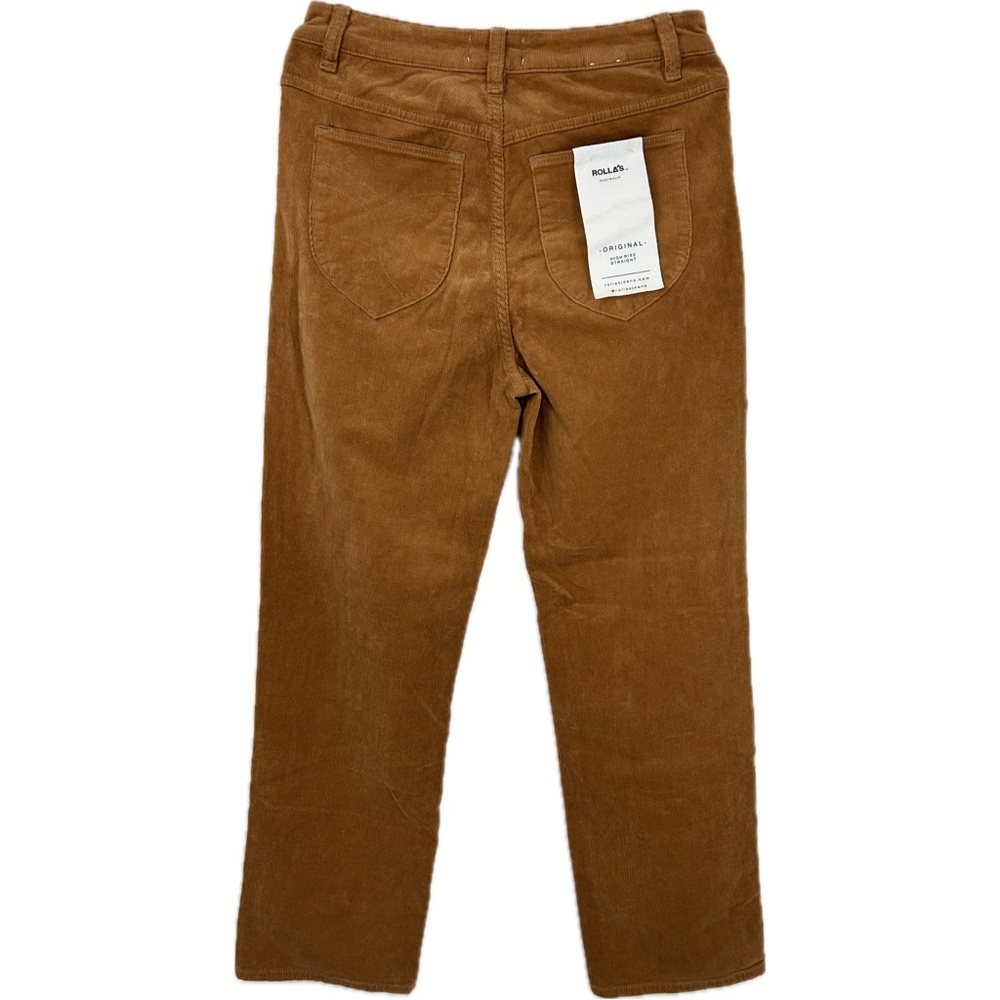 NWT ROLLA'S Brown High Rise Straight Corduroy Jeans Size 31 - Picture 2 of 5